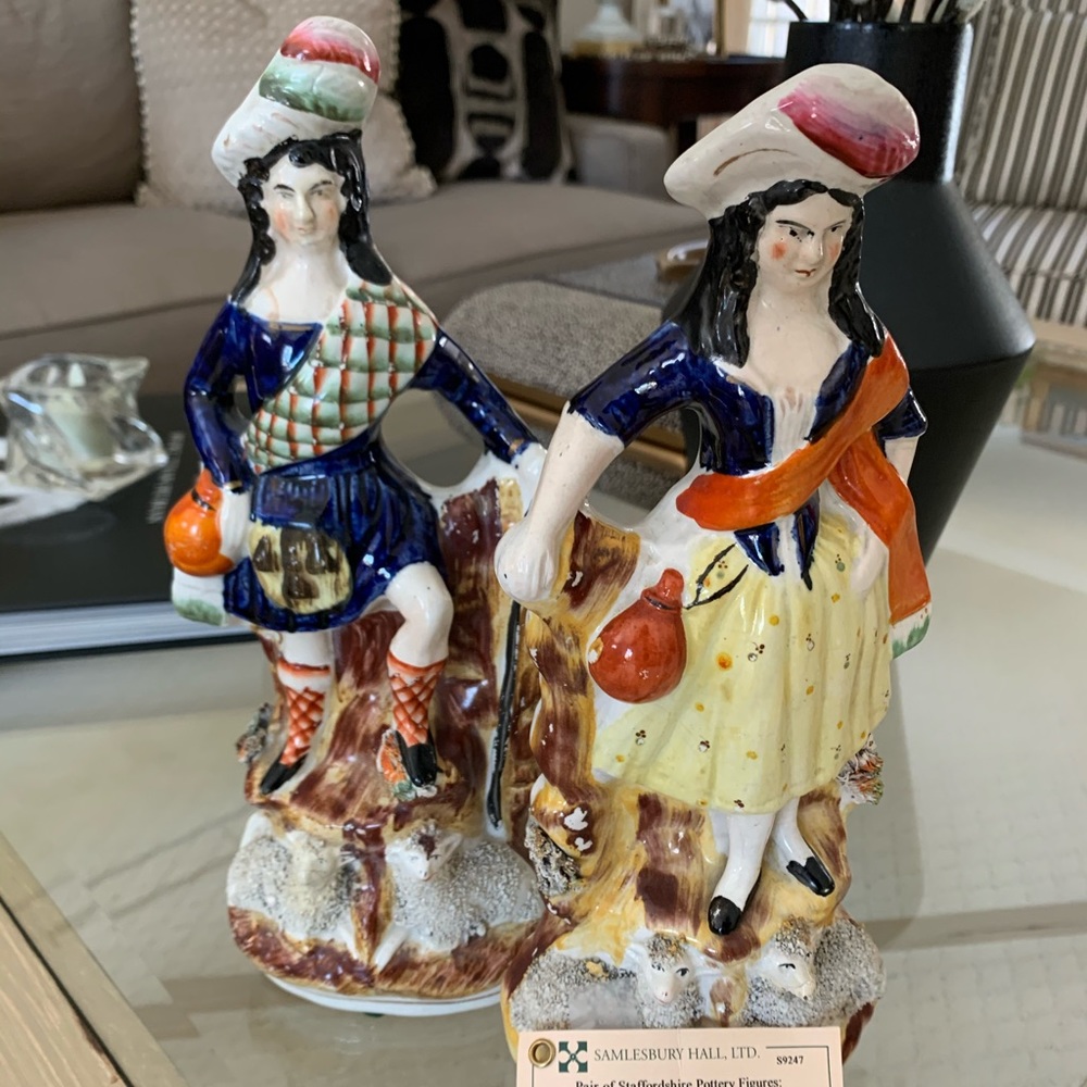 Vintage Samlesbury Hall Staffordshire figures